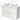 Modulo Plato Vanity units for countertop basin | 120 cm High-gloss white Handle-less front Matte white worktop 4 high drawers BMK14-00116