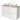 Modulo Plato Vanity units for countertop basin | 120 cm High-gloss white Handle-less front Light brown oak worktop 4 high drawers BMK14-00121