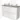 Modulo Plato Vanity units for countertop basin | 120 cm High-gloss white Handle-less front Grey oak worktop 4 high drawers BMK14-00124