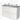 Modulo Plato Vanity units for countertop basin | 120 cm High-gloss white Handle-less front Light grey concrete worktop 4 high drawers BMK14-00125