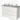 White bathroom unit with concrete-look worktop, two round drawers and three drawers, ideal for modern bathrooms.