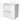 Wit glanzend badkamermeubel met twee lades en chromen handgrepen, strak design, perfect voor moderne badkamers.