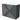 Dark grey bathroom furniture set with three drawers and ceramic basin, modern design and vertical panel details.