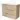 Wooden bathroom unit with 3 drawers, light oak finish, stylish metal handles and a white ceramic basin.