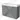 Grey bathroom furniture set with three drawers, chrome handles and a white ceramic basin worktop, modern and sleek design.