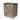 Badkamermeubel houtlook met twee lades en donker marmeren wastafel, compact design voor moderne badkamers.