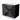 Black bathroom unit with white vanity units with basin, two drawers and metal handles, sleek design for modern bathrooms.