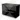 Black glossy bathroom unit with two drawers and natural stone basin, ideal for a modern bathroom.