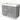 Grey bathroom furniture set with two drawers, white sink and metal handles, modern design in concrete look.