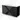 Black vanity unit with double sink in high-gloss black, ideal for modern bathrooms, including spacious storage drawers.
