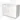 Wit badkamermeubel met dubbele lades, verticale lijnen, modern design, voorzien van zilverkleurige handgrepen.