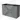 Grey bathroom cabinet with black basin, three drawers and modern panel design, ideal for stylish bathroom storage.