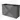 Grey bathroom furniture set with matte black basin, three drawers and slim metal handles, modern and spacious design.
