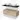 Eichenholz-Badmöbel mit schwarzem Waschtischboard und zwei weißen Aufsatzwaschbecken, modernes und stilvolles Bäder-Set.