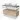 Houten badkamermeubel met betonnen blad, metalen details en twee witte opzetwastafels; modern en strak design.