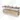 Houten badkamermeubel met twee witte wastafels, strak design en moderne open plank van metaal.