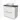 White bathroom unit with two drawers, black top and white round basin; modern style and sleek design.