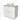 White bathroom unit with two drawers, wood-look worktop and round countertop wash basin, modern design for practical bathroom storage.