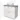 White Bathroom unit with high-gloss finish, grey wooden worktop and round countertop wash basin, modern design for stylish bathrooms.