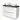 Wit badmeubel met twee ovalen wastafels en zwart blad, minimalistisch design, perfect voor moderne badkamerinrichting.