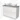 Modulo Plato Slim Vanity units for countertop basin | 100 cm High-gloss white Handle-less front Light grey concrete worktop 2 Stacked drawers BMK37-01771