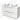 White bathroom furniture set with double basin, high-gloss finish and modern handles, perfect for stylish bathrooms.