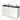 White bathroom unit with black worktop, double drawers and modern countertop wash basin; stylish and functional design.