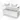 White bathroom furniture set with two round countertop wash basins, floating design and handleless drawers, ideal for modern bathrooms.