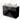 Black and wooden bathroom unit with two white vanity units for countertop wash basins, modern design for stylish bathrooms.