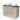 Wooden bathroom unit with two white vanity units for countertop wash basins and grey stone worktop, ideal for a modern and organic bathroom style.