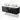 Black floating bathroom unit with double white countertop wash basins, modern design, chrome drawer handles, ideal storage space.