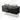 Black wooden vanity units with basin, white round basins, sleek metal handles, modern design.