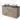 Taupe badkamermeubel met twee witte wastafels en een donkergrijs blad, modern design en ruime opberglades.