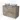 Tweepits wastafelmeubel met beige lades, betonlook blad en keramische waskommen; stijlvol badkamerdesign.