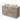 Beige badkamermeubel met houten blad en twee witte waskommen, modern design voor stijlvolle badkamerinrichting.