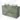 Green bathroom unit with two white countertop wash basins, modern design and smooth finish for stylish bathroom decor.
