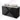 Black bathroom furniture set with two white basin bowls and a wood-look worktop, ideal for a modern bathroom style.