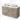 Beige dubbele wastafelmeubel met witte waskommen, strak design en vier lades, ideaal voor moderne badkamerinrichting.