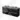 Black bathroom furniture set with double countertop wash basins, sleek design and four wide drawers, ideal for modern bathrooms.