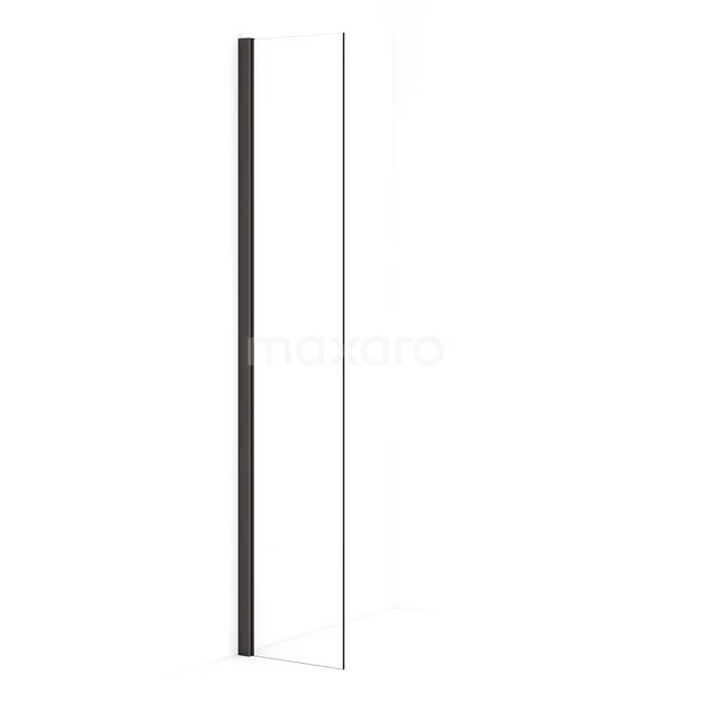 Diamond Inloopdouche | 30 cm Zwart metaal Helder glas Vaste wand IDA03010ZMN