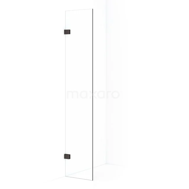 Diamond Inloopdouche | 30 cm Zwart metaal Helder glas Vaste wand IDA03020ZM