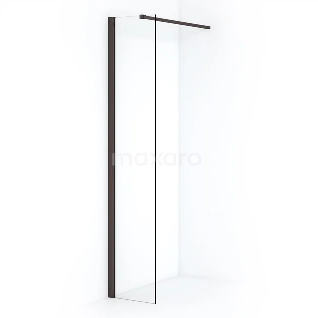 Diamond Inloopdouche | 30 cm Zwart metaal Helder glas Vaste wand IDA03110ZMN