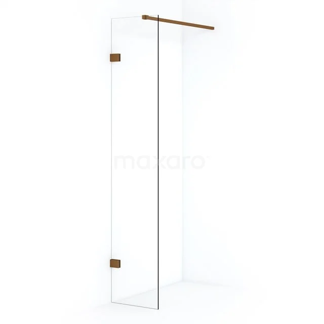 Diamond Inloopdouche | 40 cm Koper Helder glas Vaste wand IDA04120KP