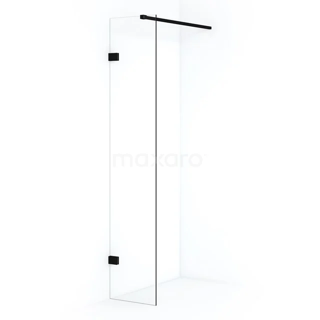 Diamond Inloopdouche | 40 cm Mat zwart Helder glas Vaste wand IDA04120MB