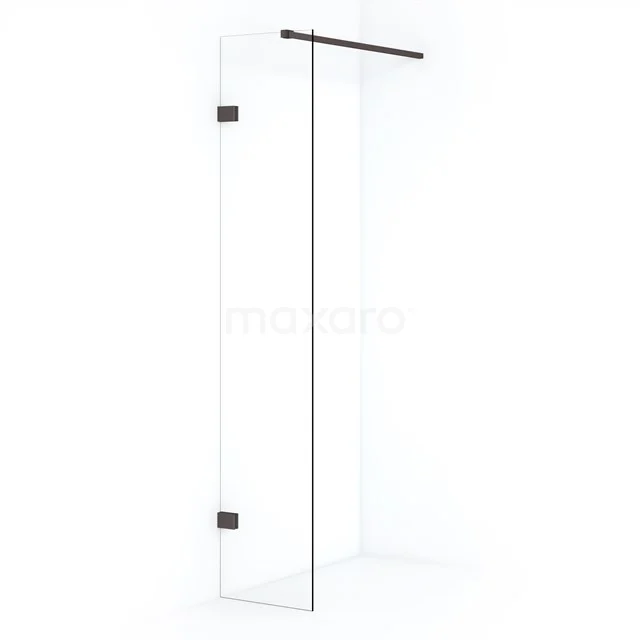 Diamond Inloopdouche | 40 cm Zwart metaal Helder glas Vaste wand IDA04120ZM