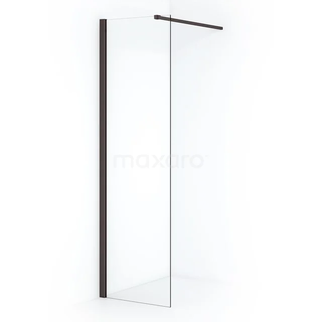 Diamond Inloopdouche | 50 cm Zwart metaal Helder glas Vaste wand IDA05110ZMN