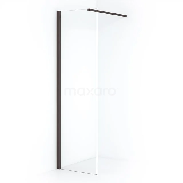 Diamond Inloopdouche | 60 cm Zwart metaal Helder glas Vaste wand IDA06110ZMN