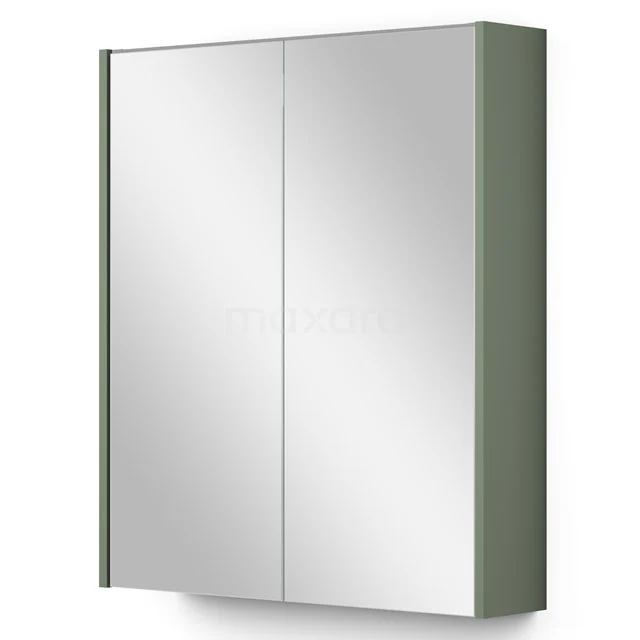 Grüner Badschrank mit Spiegeltüren, schlankes Design, idealer Stauraum für Toilettenartikel, aus hochwertigem Material gefertigt.