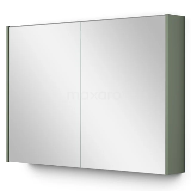 Spiegelschrank mit Beleuchtung Modulo 100x70cm Salbeigrün K99-1000-59009-12 Grauer, moderner Spiegelschrank mit Doppeltüren, ideal für Stauraum im Badezimmer. Glänzende Oberfläche.