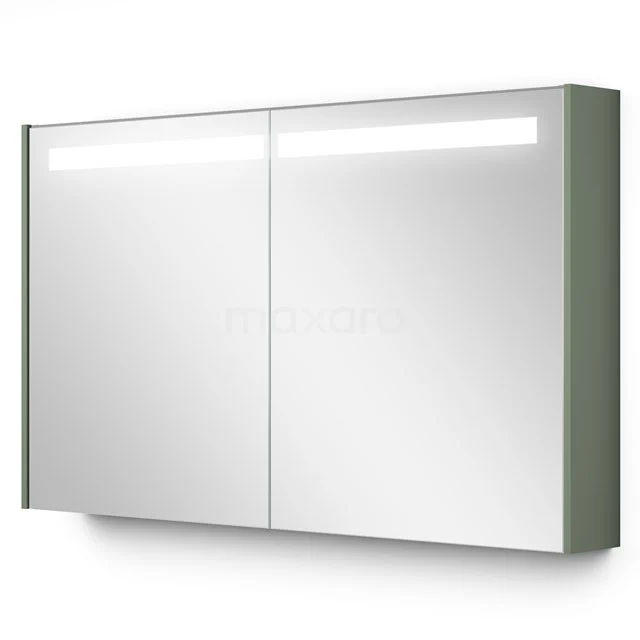 Spiegelschrank mit Beleuchtung Modulo 120x70cm Salbeigrün K99-1200-59008-12 Weiße Spiegelschrank mit LED-Beleuchtung, modernes Design, ideal für zusätzlichen Stauraum im Badezimmer.